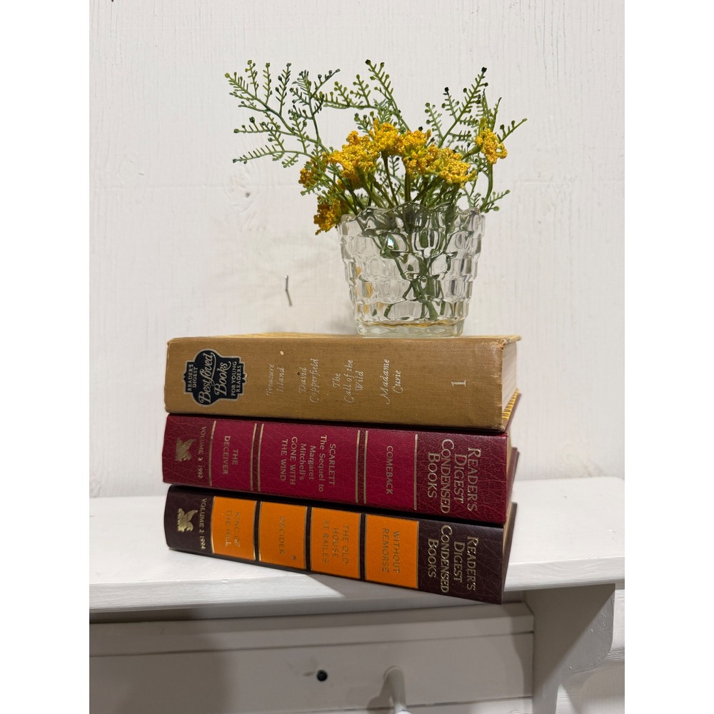 Vintage Readers Digest Condensed Books Lot of 3 Hardcover Decor 1992 1994 Tan